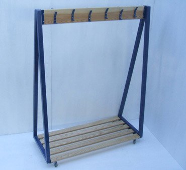 Portable unit with peg rail for cloakroom
