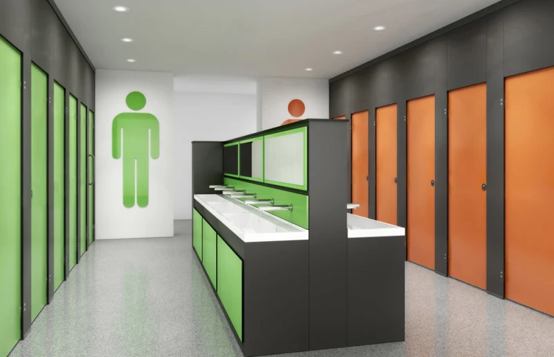 modern washroom cubicles for commercial spaces